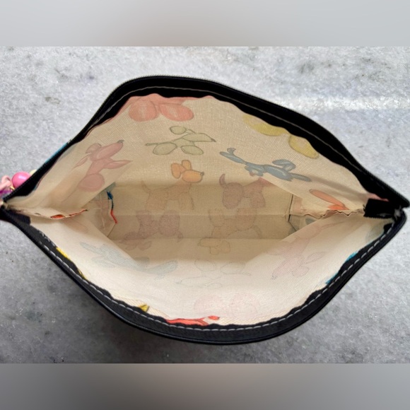 New Colorful Balloon Dog Makeup Tech Pencil Zippered Bag Pouch w/ Charm - 10.5” - Picture 8 of 9